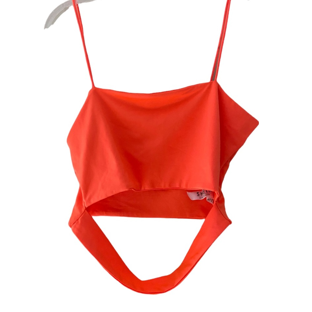 Neon Orange Shein Crop Top